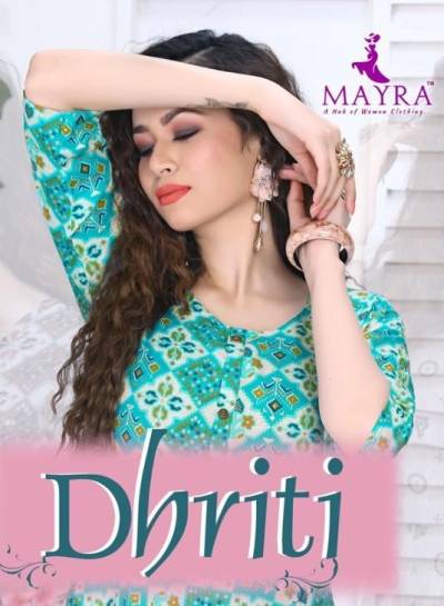 Dhriti By Mayra Fancy Rayon Summer Wear Kurti Collection